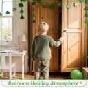 Fumete 12 Pieces St. Patricks Day Decorations Knob Covers Shamrock Clover Drawer Pulls for Cabinets Kitchen Dressing Wardrobe with Screws,Green Lucky Clover Irish Themed Knobs,1.1 Inches/ 28 mm