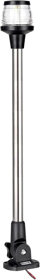 MARINE SYSTEM Made 3-NM LED Fold Down Boat Stern Light All Round 360 Boat Anchor Light for Pontoon and Fishing Boat, 25", 12-24V
