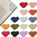 Yuoyar 30Pcs Leather Heart Book Marks for Reading Women - Cute Bookmarks for Book Lovers - Unique Gifts for Women (Solid Color)