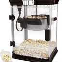 West Bend Stir Crazy Movie Theater Popcorn Popper, Gourmet Popcorn Maker Machine with Nonstick Popcorn Kettle, Measuring Tool and Popcorn Scoop for Popcorn Machine, 4 Qt., Black