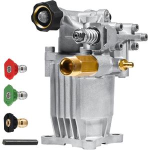 TOOLCY 3/4" Shaft Horizontal Pressure Washer Pump, 2600-3300 PSI @ 2.5 GPM - Power Washer Pump for Gas Washer - Compatible with Honda, Simpson, Ryobi and More
