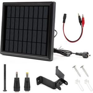 6V Solar Panel for Deer Feeder,4.5W High Efficiency Solar Panels Outdoor Waterproof IP65,Wall Mounted Kit and Alligator Clips, Tracking Cameras Fish Feeders, 6V Rechargeable Battery