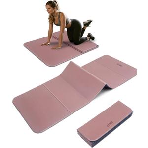 LVME Foldable Yoga Mat, 71"x24"x1/3" Thick(8mm), Non Slip Exercise Mat