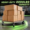 8inch Caster Wheels Set of 4 (2 Brake & 2 Fixed), 2200lb Heavy Duty Casters with Solid Rubber, Brake Plate Casters with Knobby Tread for Workbench, Dolly, Cart, Trolley, Wagon, Chicken Coop