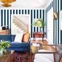 3 x Guvana 118"x17.7" Blue and White Striped Contact Paper Navy Blue Peel and Stick Wallpaper Modern Removable Wallpaper Self-Adhesive Wall Paper for Accent Wall Countertop Shelf Drawer Decor