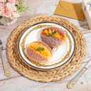 Tanlade 30 Pcs 13.8 Inches Round Placemats Hand Woven Round Woven Placemats Braided Water Hyacinth Table Mats for Dinner Charger Plates Rustic Boho Kitchen Dining Table Decoration