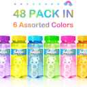 48 Pcs Bubble Bottles with Wand,Bubbles Party Favors for Kids,Summer Toys, Blow Bubbles Solution Novelty Toy, Party Favors, Birthday Party Supplies, Outdoor & Indoor Activity,4oz,6 Colors