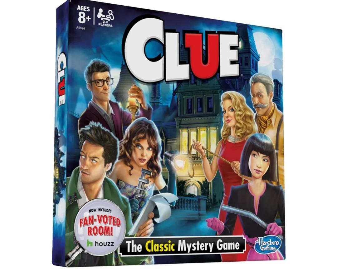 Hasbro Gaming Clue Board c; Features Fan Voted Room; As Seen on Houzz Website; Classic Mystery Game for Kids 8 and Up