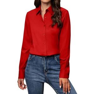 Gleeivy Button Down Shirts for Women Classic Fit Dress Shirt Work Business Casual Long Sleeve Blouse Tops Size 5 XL