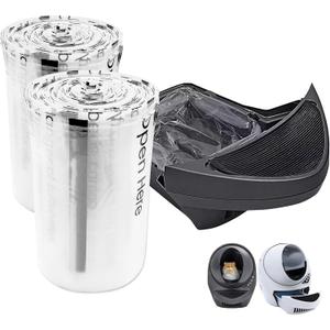 Replacement Waste Drawer Liners Compatible with Litter Bag Robot 3 4, 120 Count Waste Bags, 9-11 Gallons