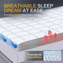 SAPHREAS Memory Foam Mattress Topper Queen Size, 3" Cooling Gel Memory Foam and 1" Soft Ventilated Mattress Pad Cover, Back Pain & Pressure Relief, 5-Zone Egg Crate Bed Topper