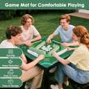 Mahjong Mat for Table with Carrying Bag, 32.4" x 32.4" Non-Slip Neoprene Mahjong Mat with Rules, Noise-Reducing Gaming Mat for Mahjong, Poker, Cards, Board and Tile Games - Green