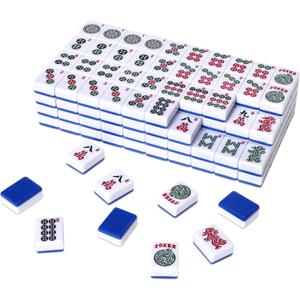 TIASUSAN American Mahjong Tile Set with 166 Navy Blue Back Tiles (1.2”, Tiles Only)