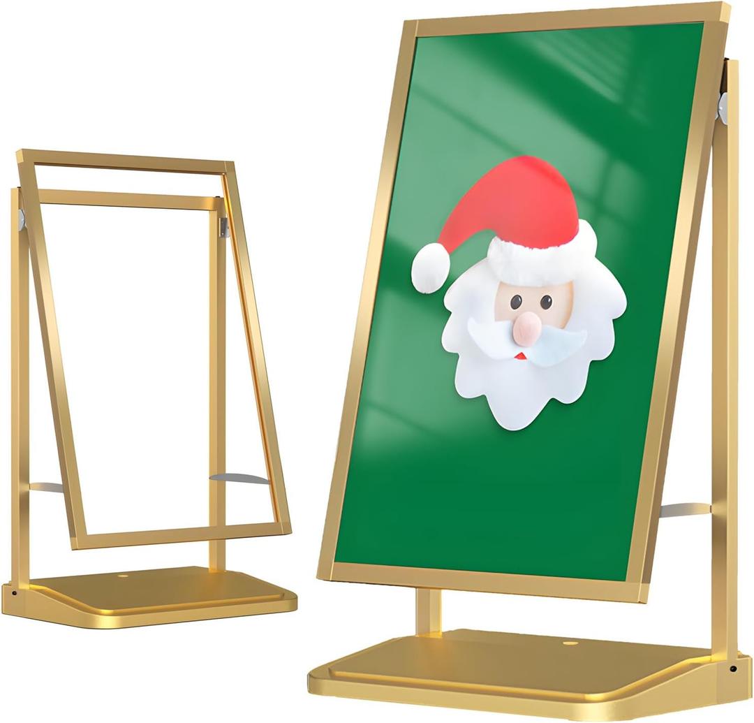 Outdoor Heavy Duty Water-Injection Sidewalk Sign,Sandwich Board Sign Holder,A Frame Sign Holder For Businesses,Advertising,Menu,Guide 24x36in-Golden