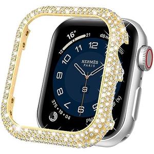2 PAck Mosonio Metal Case Cover Compatible with Apple Watch S10 46mm, Full Bling Metal Watch Frame for Women, Shiny and Durable Protective Case Cover for iwatch Series 10(Gold & Rose Gold,46mm)