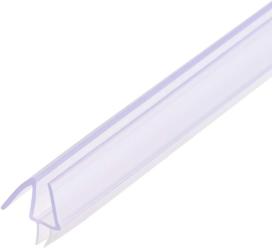 uxcell Frameless Glass Shower Door Sweep - Door Bottom Side Seal Strip with 1/4-Inch Drip Rail - 1/4-Inch Glass x 27.56-Inch Length