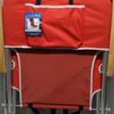 Cabana Beach Folding Beach Chair, 4 Position Portable Backpack Foldable Camping Accessories with Headrest, Cup Holder, and Wooden Armrests, Tango Red