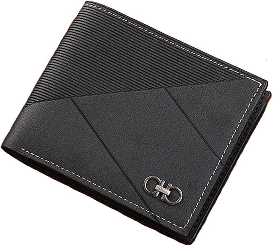 Slim Wallet for Men with Money Clip, Minimalist Wallet with Zipper, Bifold Mens Wallets with Credit Card Holder, PU Leather Men's Wallet with Coin Purse, Carteras Para Hombres (Black d)