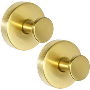 ZESLMG Gold Suction Cup Hooks for Glass Window, Shower Hook for Inside Shower, Removable Towel Hooks for Bathroom Kitchen Wall Glass Door, Wreaths Loofah Suction Hook for Hanging, 2 Pack