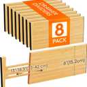 Lifewit 8 Pack 6" Deep Bamboo Drawer Dividers, 13-16.5" Expandable Drawer Organisers for Clothes, Adjustable Dresser Drawer Divider, Clothing Drawers Separators for Dresser, Bedroom, Bathroom, Office