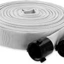 Fire Hose, 2" ID X 100 FT, Single Jacket EPDM Lined, 750 PSI Burst Pressure, Industrial Fire Hose with M F NST/NH Aluminum Couplings