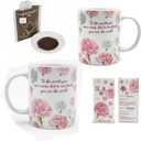 2 x Mom Mug Gift Mother Birthday Gifts, Best Mama Gifts,Floral Coffee Mug for Mother from Daughter&Son Funny You're Not Just a Mom, You're Our World Ceramic Cup, 12 Ounces