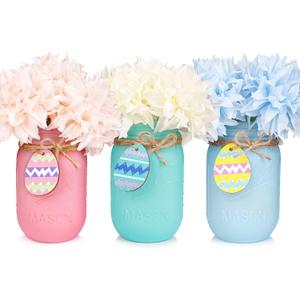 Easter Decorations, Easter Mason Jars Decoration, Easter Farmhouse Decor Dinning Rustic Table Centerpieces Decor for Home, Easter Decorations For The Home, Easter Centerpiece For Table