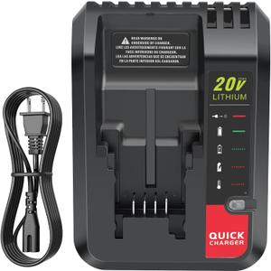 PCC692L 20V Fast Charger Compatible [for Black and Decker 20V Lithium Battery] & [for Porter-Cable 20 Volt Battery], Compatible with LBXR20 LBX4020 LBXR2020 PCC681L PCC682L PCC680L PCC699L PCC685LP