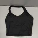 YEOREO Women's Halter Crop Top V Neck Workout Going Out Tank Top Hazel Padded Sleeveless Backless Trendy Summer Camisole, Size: Small (Black)