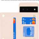 iCoverCase Compatible with Google Pixel 6 Case with Card Holder, Wallet Phone Case for Women Men [RFID Blocking] PU Leather Protective Wallet Case for Pixel 6 (Beige)