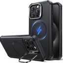 ESR for iPhone 15 Pro Phone Case with Stand, 23ft Military-Grade Drop Protection, Heavy Duty Magnetic Phone Case, Compatible with MagSafe Accessories, Cyber Series, Black