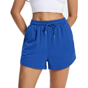 Auriviz Women's Sweat Shorts Comfy Lounge Running Shorts Gym Summer Casual High Waisted Athletic Shorts with Pockets