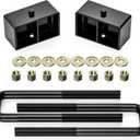 FLYCLE 3 inch Rear Lift Blocks Compatible with Chevy Silverado 1500 Sierra 1500, 3" Rear Leveling Kit for 1999-2024 Silverado 1500 Sierra 1500 with Extended Square U-Bolts