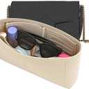 Felt Insert Purse Organizer Fit GG Marmont Matelasse Shoulder Bag, Organizer Handbag Tote Liner Pouch for Women Small Shoulder Bag (Beige, Medium)