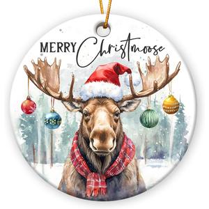 Tiny Detalles Moose Ornaments for Christmas Tree 2025, Moose Gifts for Women Men, Xmas Gifts for Animal Lovers, Ceramic Ornament, Keepsake Ornaments Hanging Christmas Decorations