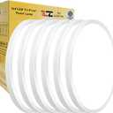 15.8 Inch 6PK LED Flush Mount Ceiling Light, 32W, 3480LM, 3000K/4000K/6000K CCT Selectable, White Ultra-Slim Low Profile Round Flat Panel Light for Bedroom,Kitchen,Hallway