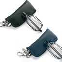 2 Pack Folding Reading Glasses for Men Women with Keychain Compact Bags Blue Light Blocking Portable Pocket Computer Readers,Black and Blue 1.25