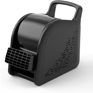 Blower Fan for Drying Cooling and Ventilating, Air Mover for Home Garage Workshop and Job Site Use, Air Mover Blower Fan with 185 Rotation, 3 Speeds, 2 AC Outlets, Black