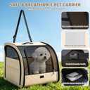 Dog Car Seat for Small Medium Dogs & Cats, Soft-Sided, Beige