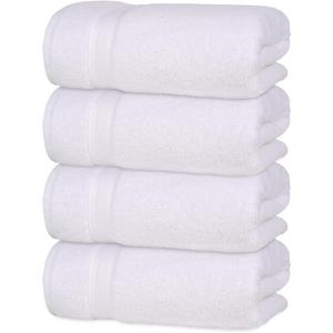Quick-Dry, Soft & High Absorbent Hand Towels 16"x29" Cotton Turkish Hand Towel Set of 4 | Daily Use 100% Cotton Towels for Bathroom, Gym & More | Bathroom Hand Towels (White)