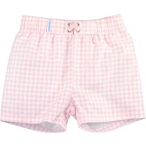 RUGGEDBUTTS Boys UPF50+ Sun Protection Gingham Swim Trunks (Pink, S)