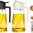 Oil Sprayer for Cooking,2 in 1 Olive Oil Dispenser and Oil Sprayer 470ml Olive Oil Spritzer for Air Fryer, Salad,BBQ,Roasting 2Pcs Black & White