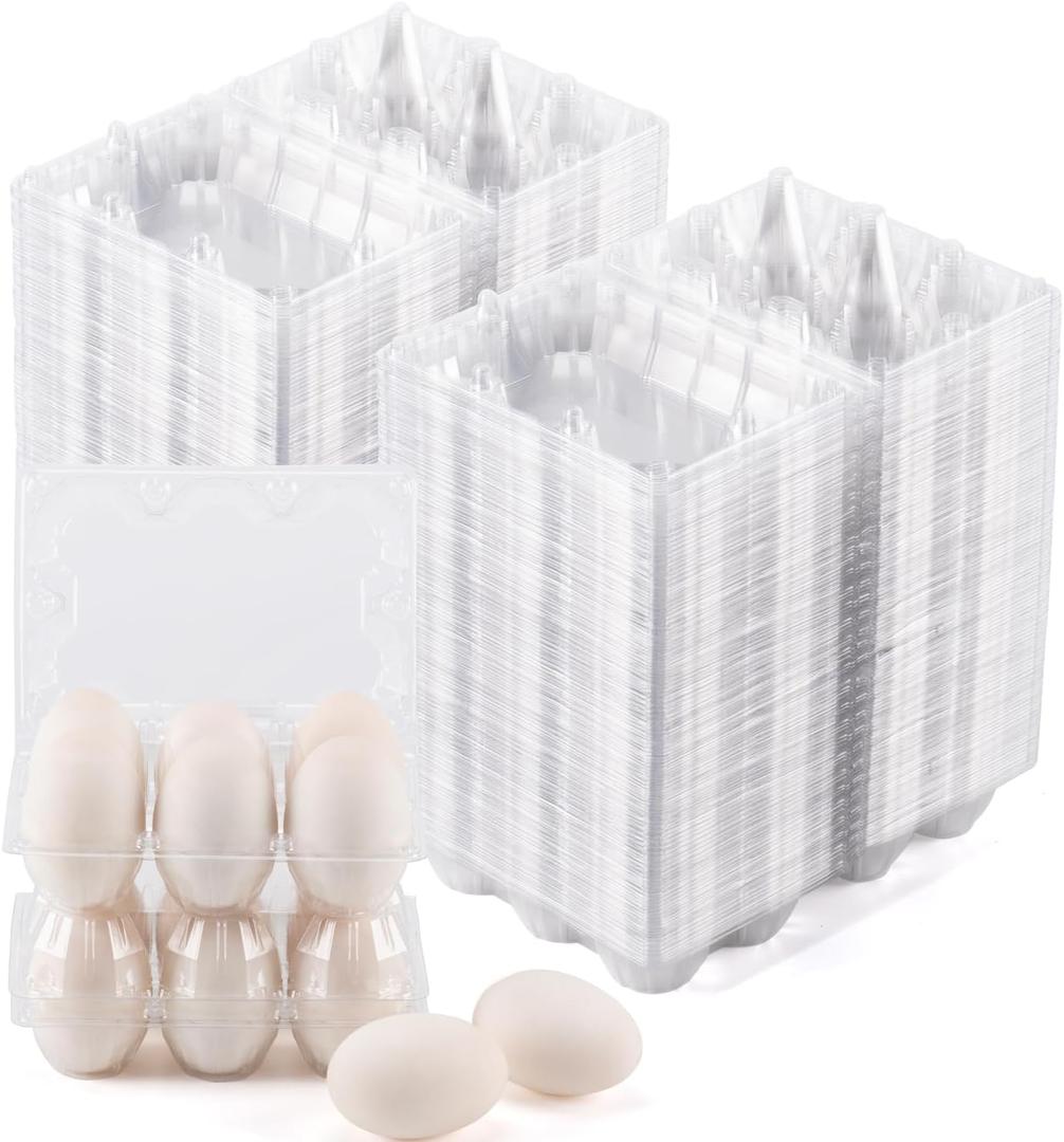 120 Pack Duck Egg Cartons Jumbo Egg Cartons Cheap Bulk with Sticker Labels Clear Empty Plastic Egg Containers Extra Large for Home Ranch Farm Commercial Market Display, 23 Grids