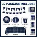 171pcs Cowboy Football Birthday Party Supplies Paper Plates Napkins Disposable Tableware Set Paper Cups Banner Tablecloths Football Party Decorations for Boys Birthday Decor 24 Guests