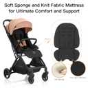 Gromast Gravity Folding Baby Stroller - Portable Travel Toddler Stroller w/Adjustable Backrest, Canopy & Cup Holder, Lightweight and UV Protected, One-Hand Automatic Folding - Khaki