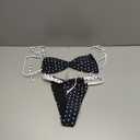 MakeMeChic Women's Polka Dots Bikini Set Tie Back Thong Summer Bathing Suit Swimsuit (Multicolor) X-Small