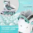 Adjustable Inline Skates for Kids and Adults, Outdoor Beginner Roller Skates with All Light Up Wheels for Girls, Boys, Men and Women (Large(US 6Y-8.5Y)Youth, Grey)