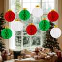 Christmas Party Decorations Honeycomb Balls, 9PCS Large Paper Hanging Ornaments Indoor for Table Centerpieces, Xmas Holiday Classroom Supplies