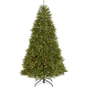 National Tree Company Pre-Lit Artificial Full Christmas Tree, Green, Dunhill Fir, White Lights, Includes Stand, 9 Feet