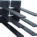 6 Pack - 11 inch Black Hidden L Shelf Bracket (1/5 Inch Thicked) Iron Floating Shelf Brackets Rustic Industrial Metal Brackets for Shelf Support